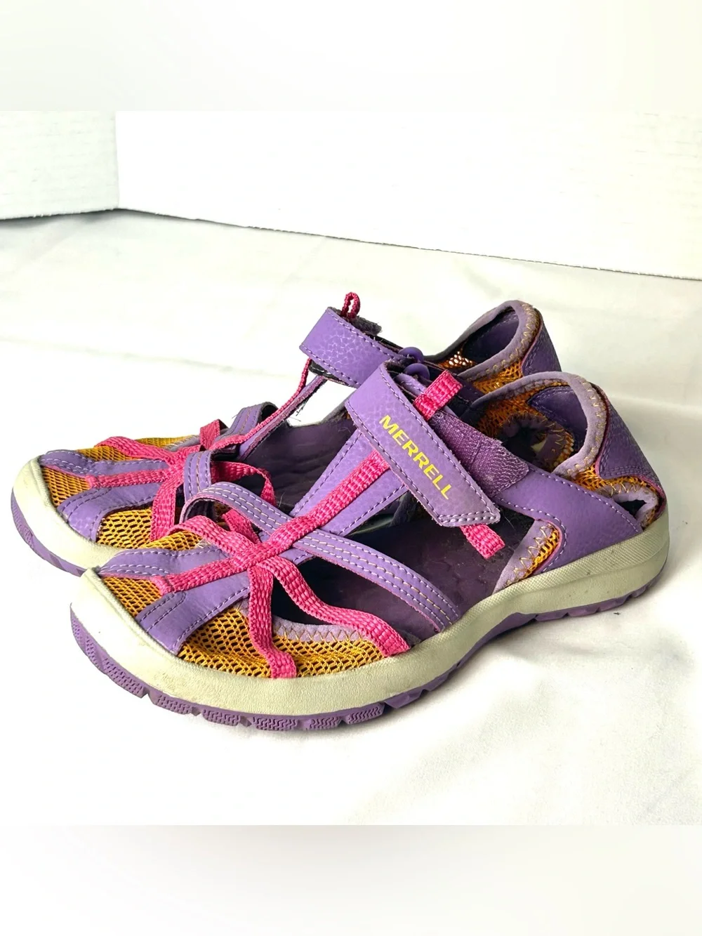 Merrell Dragonfly Sport Sandals Kids Youth Girls Size 3 M Purple/Orange
